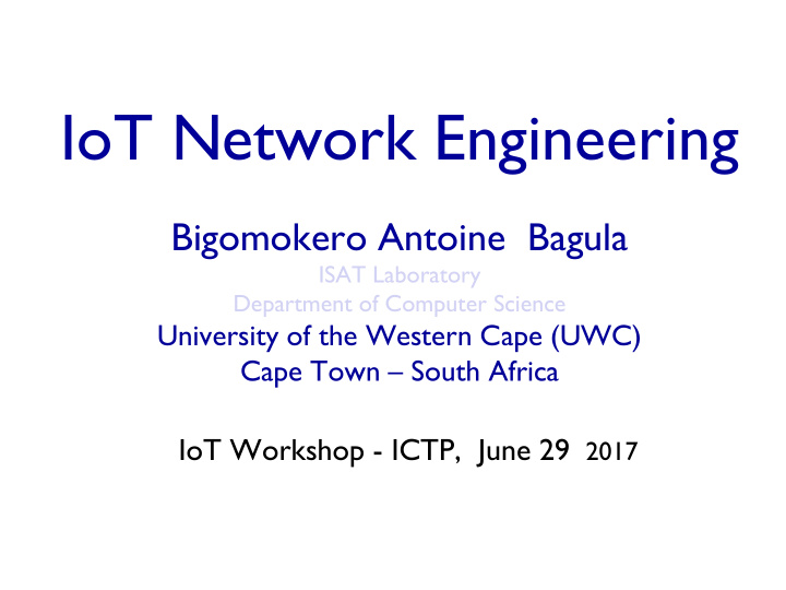 iot network engineering