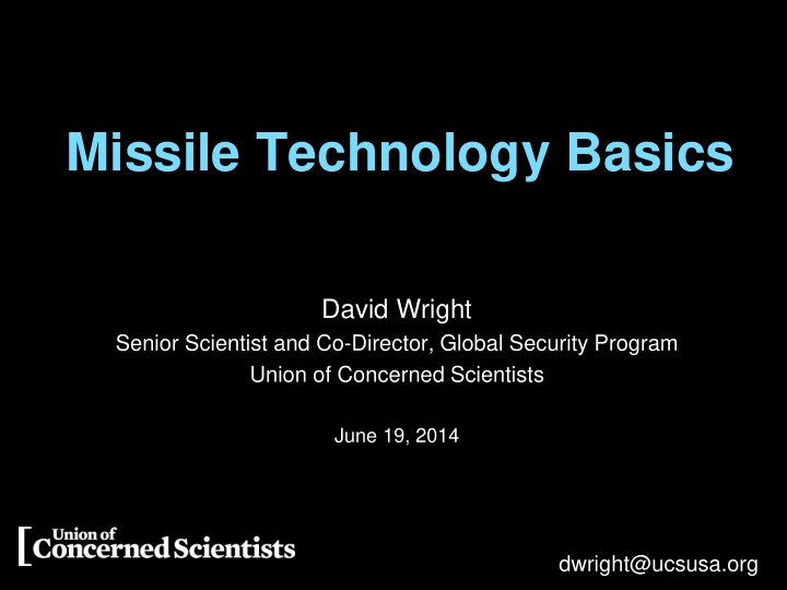 missile technology basics