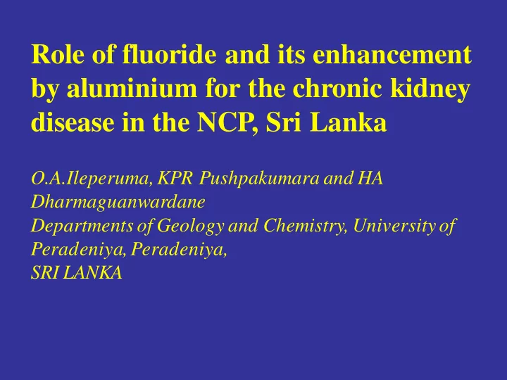 role of fluoride and its enhancement by aluminium for the