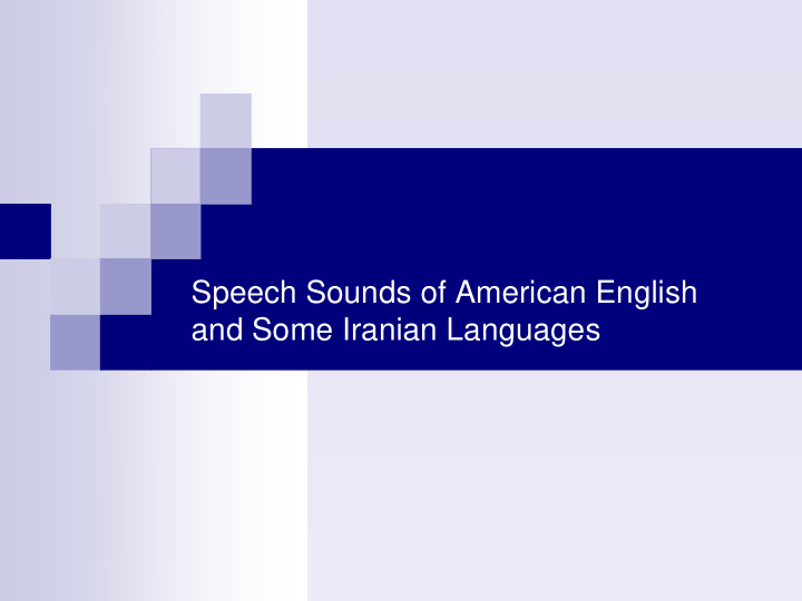 speech sounds of american english