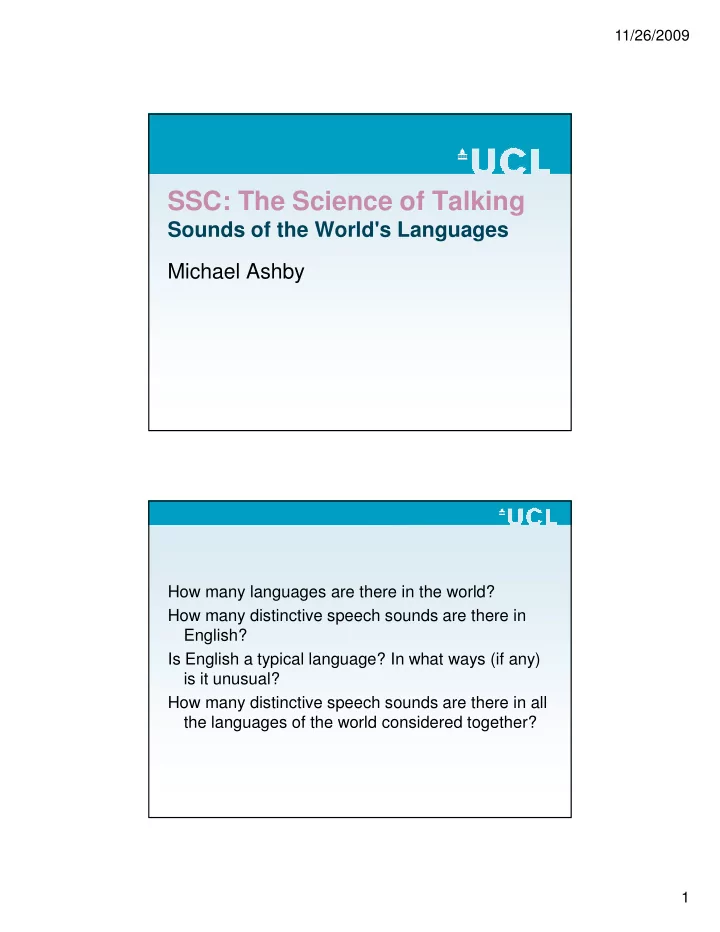 ssc the science of talking