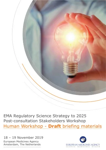 Human Workshop - Draft b rief ing materials  18  19 November 2019  European Medicines Agency
