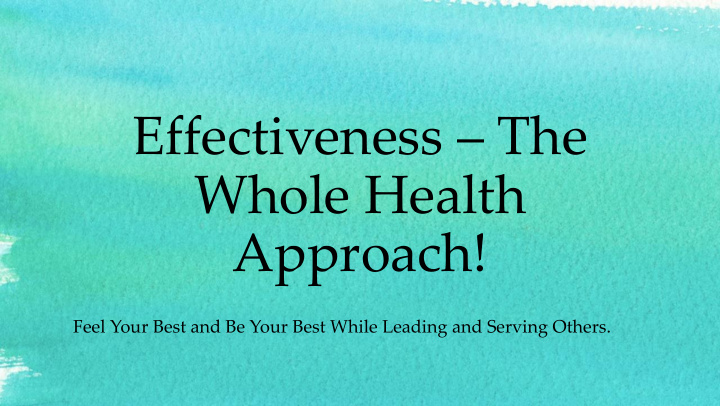 whole health approach