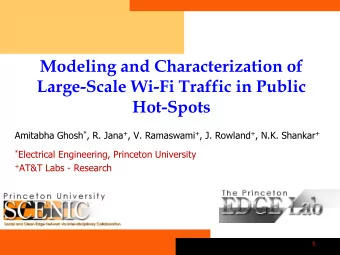 Large-Scale Wi-Fi Traffic in Public  Hot-Spots Amitabha Ghosh * , R. Jana + , V. Ramaswami + , J.