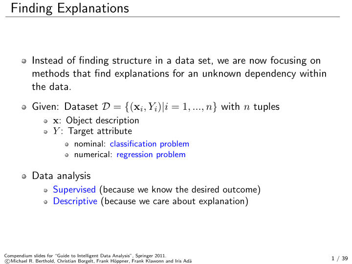 finding explanations