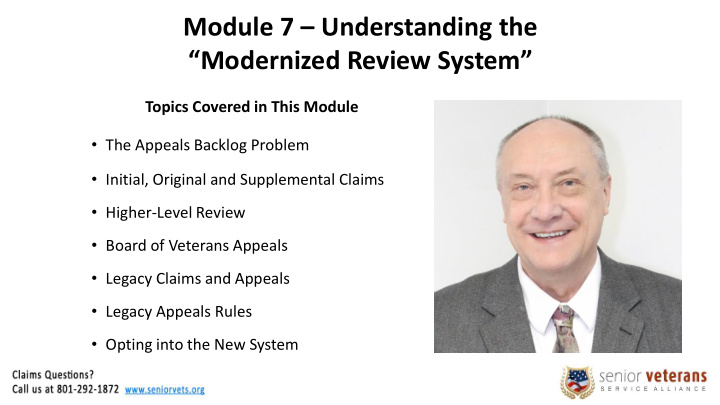 module 7 understanding the modernized review system