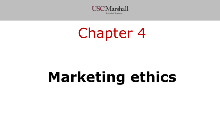 chapter 4 marketing ethics today