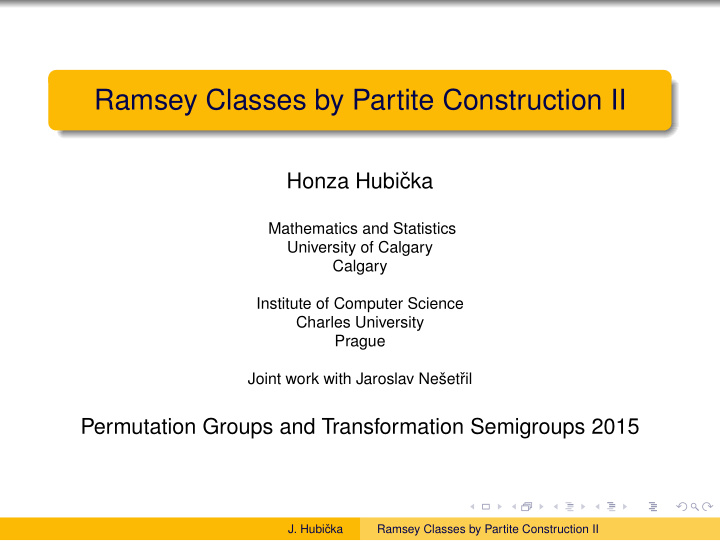 ramsey classes by partite construction ii