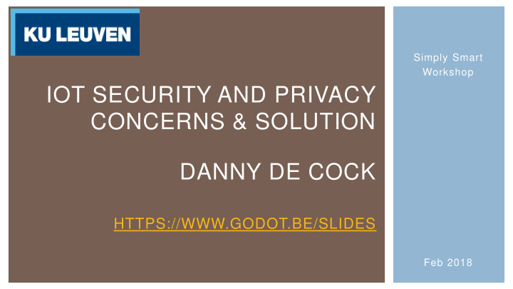 concerns solution danny de cock