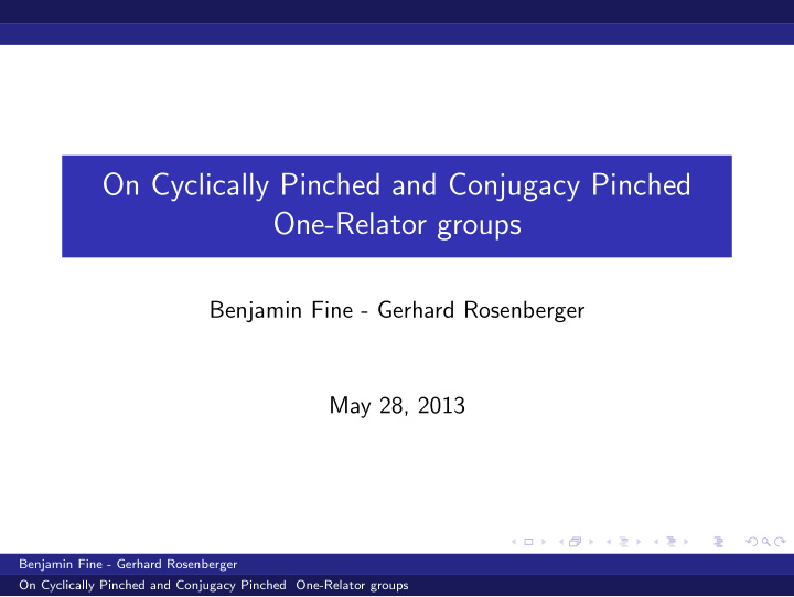 on cyclically pinched and conjugacy pinched one relator