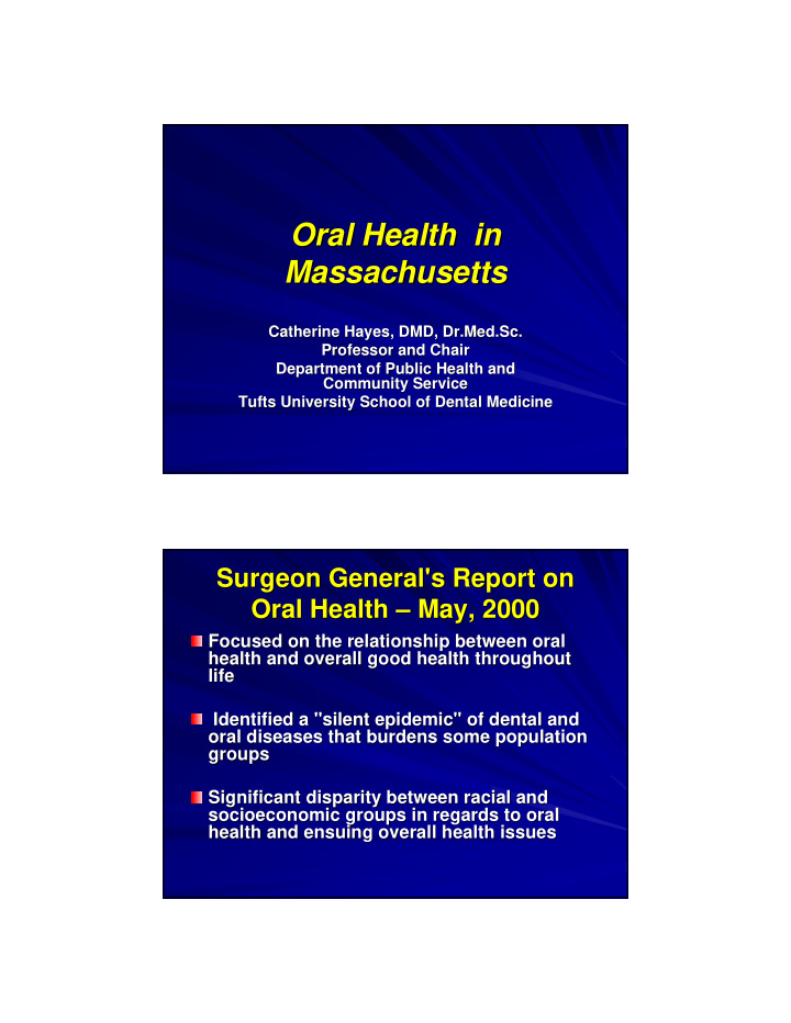 oral health in oral health in massachusetts massachusetts