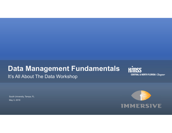 data management fundamentals
