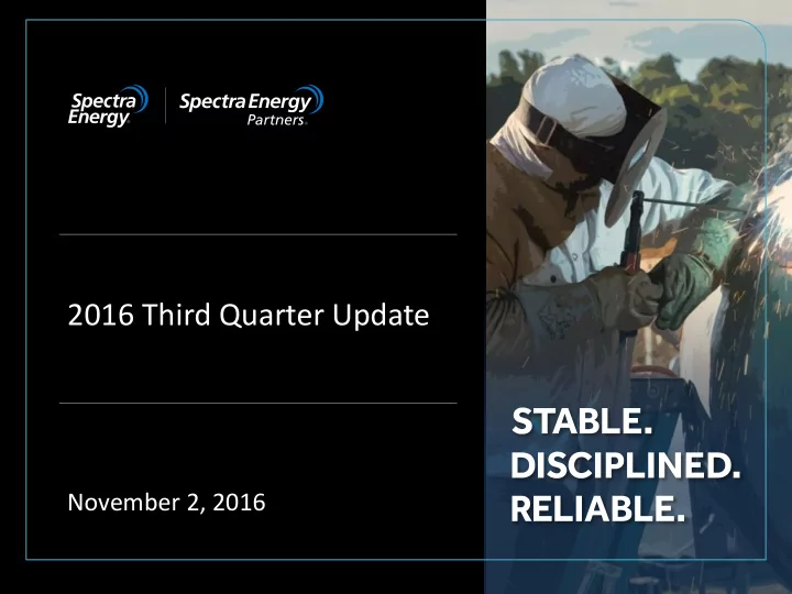 2016 third quarter update