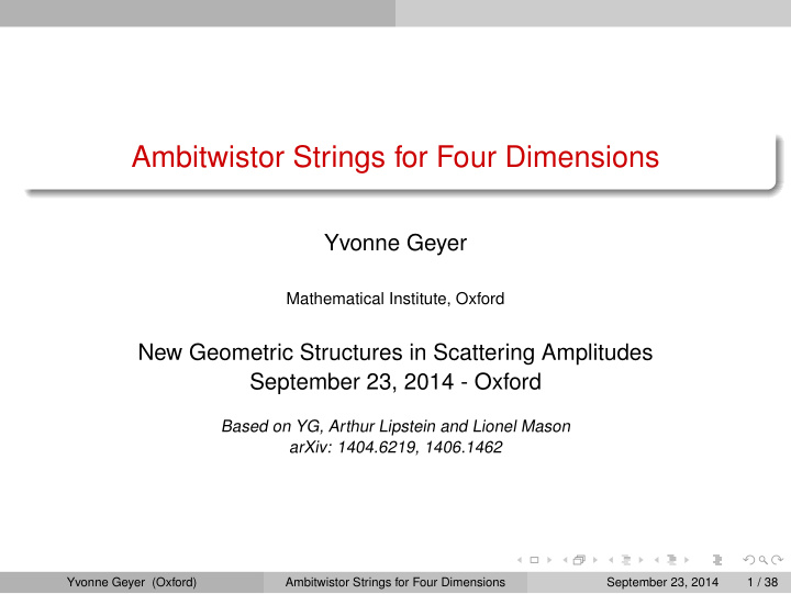 ambitwistor strings for four dimensions