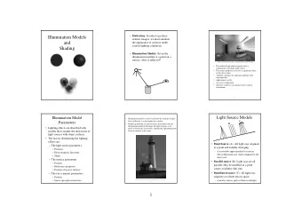 Illumination Models  realistic images, we must simulate  and  the appearance of surfaces under