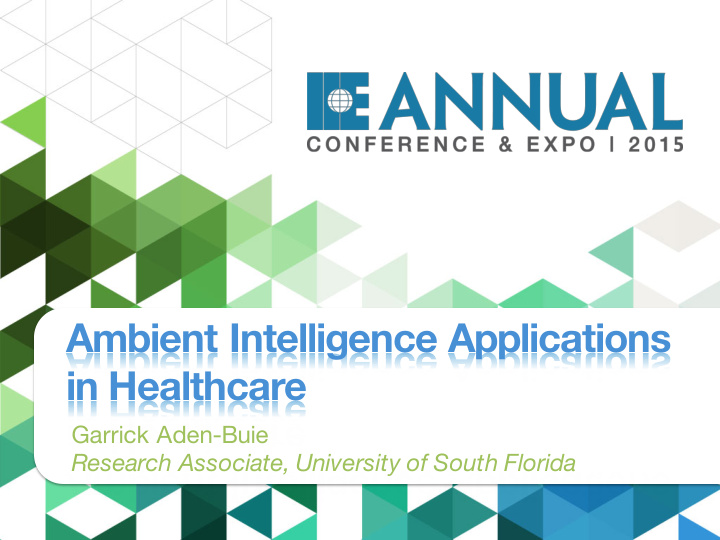ambient intelligence applications in healthcare