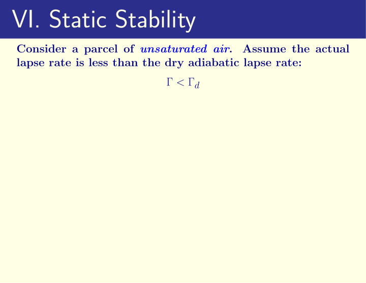 vi static stability
