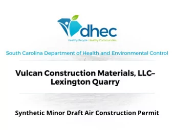 Synthetic Minor Draft Air Construction Permit  Stone Processing Plant  Maximum Permitted