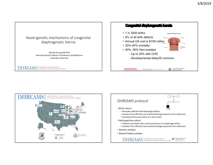 novel genetic mechanisms of congenital