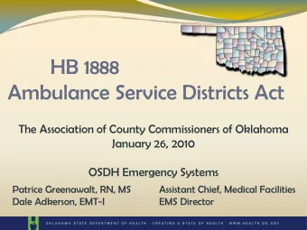 HB 1888  Ambulance Service Districts Act  The Association of County Commissioners of Oklahoma