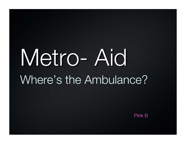 metro aid metro aid