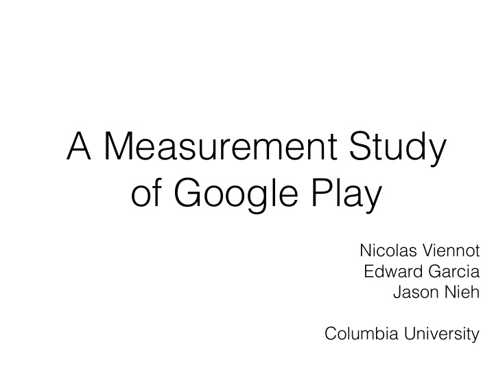 a measurement study of google play