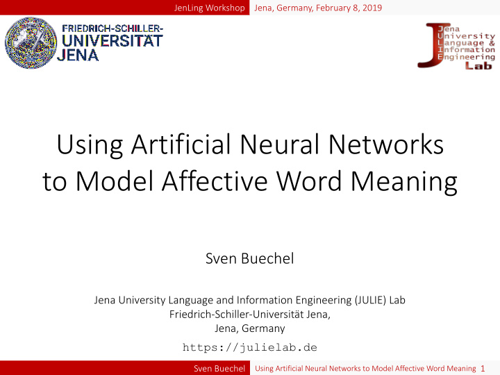 using artificial neural networks to model affective word