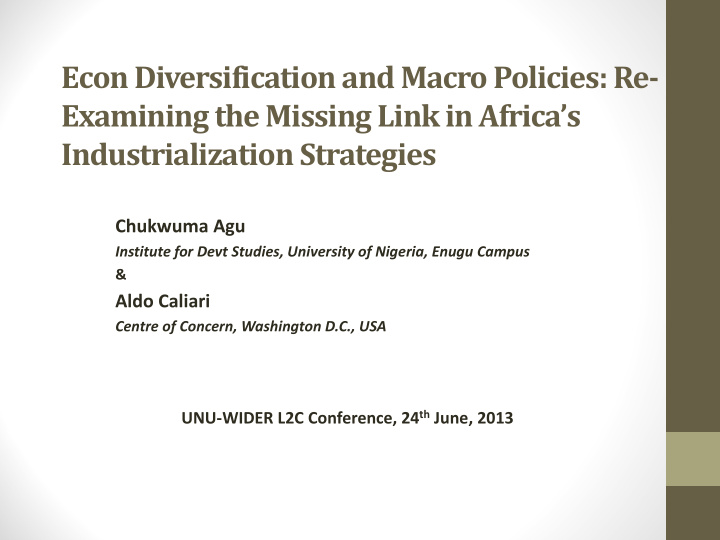 econ diversification and macro policies re examining the