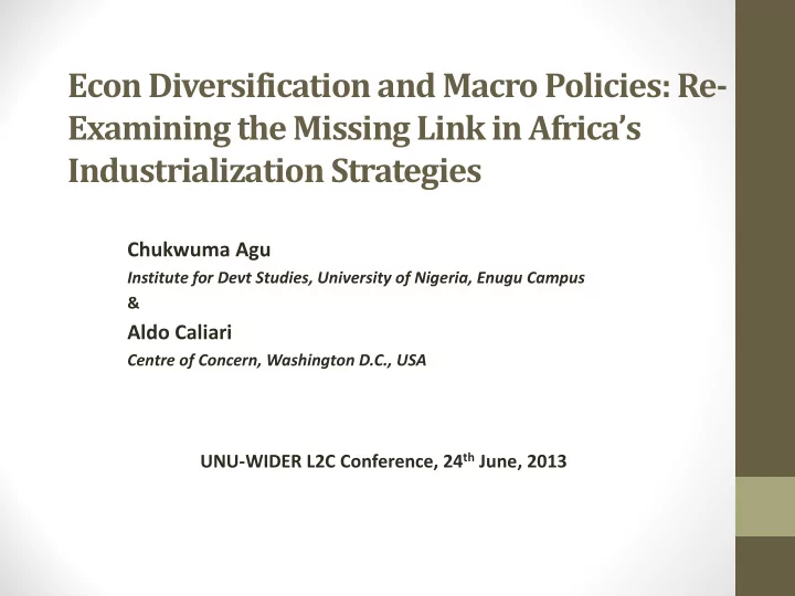 econ diversification and macro policies re examining the