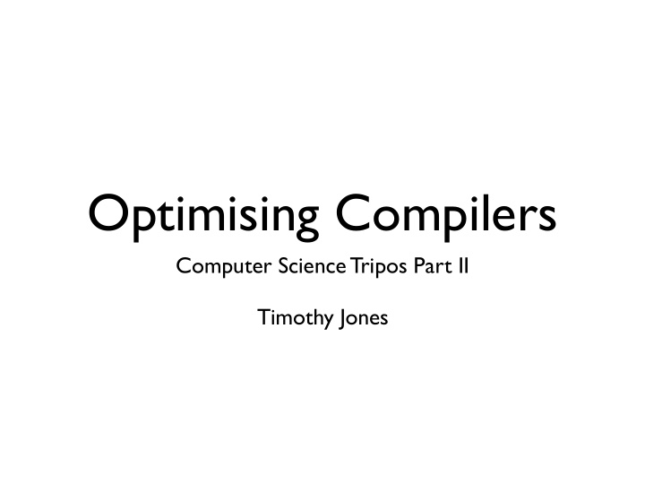 optimising compilers