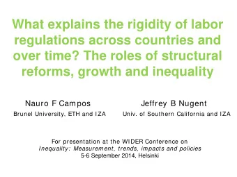 What is this paper about?   Labour market institutions   EPL: employment protection