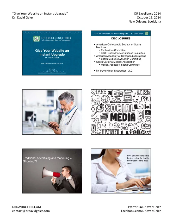 give your website an instant upgrade or excellence 2014