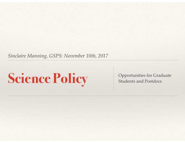 science policy