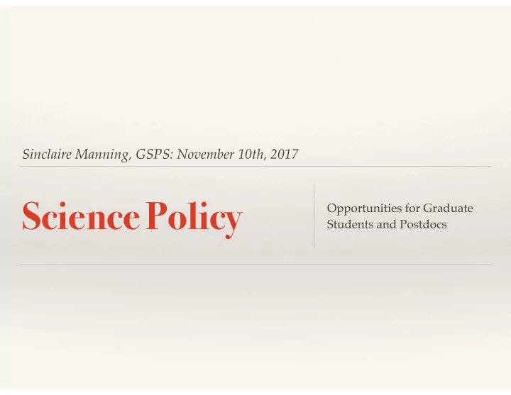 science policy