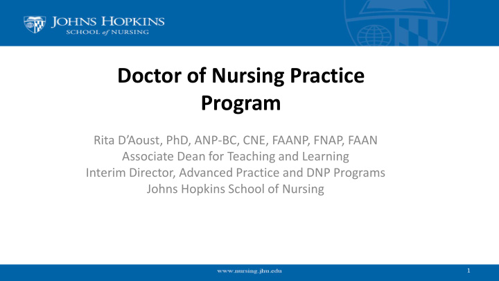 doctor of nursing practice program