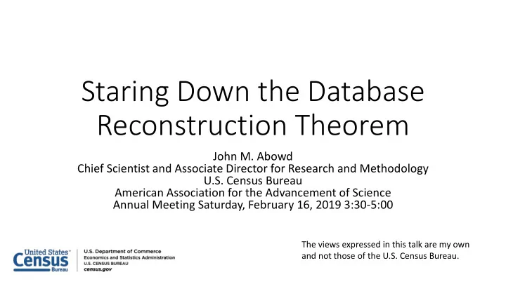 staring down the database