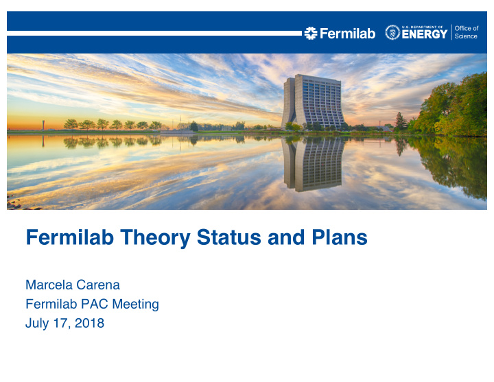 fermilab theory status and plans