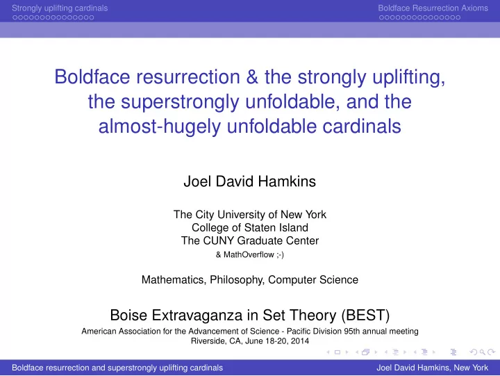 boldface resurrection the strongly uplifting the