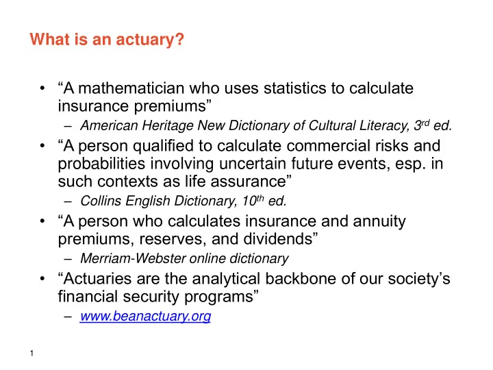 such contexts as life assurance