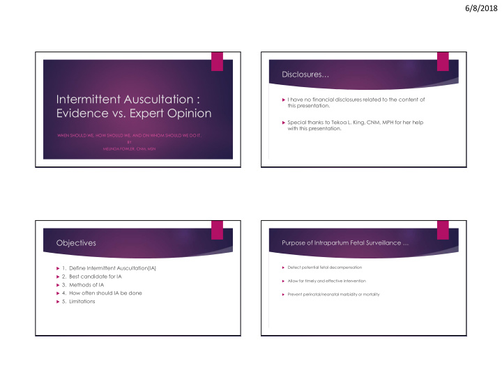 intermittent auscultation