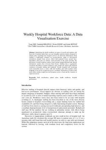 Weekly Hospital Workforce Data: A Data Visualisation Exercise Yang XIE a , Sankalp KHANNA a , Norm