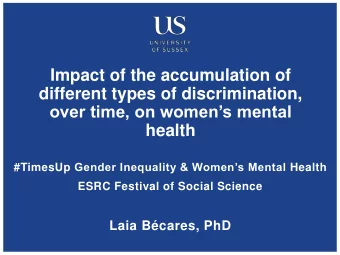 over time, on womens mental  health #TimesUp Gender Inequality &amp; Womens Mental Health