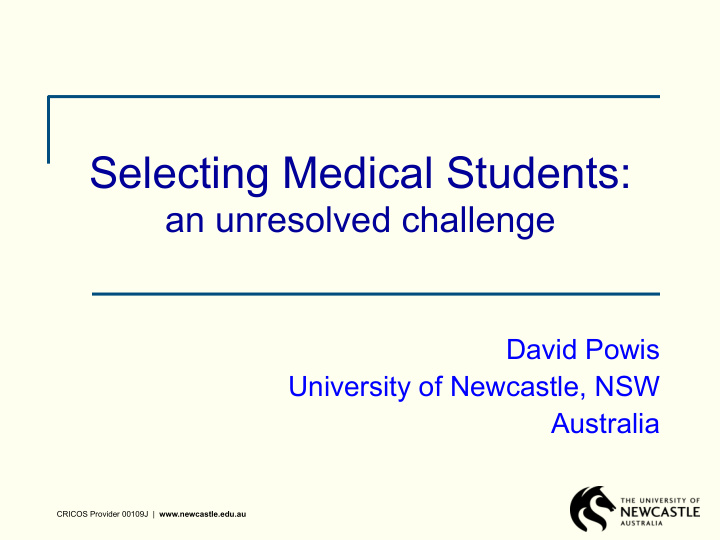 selecting medical students