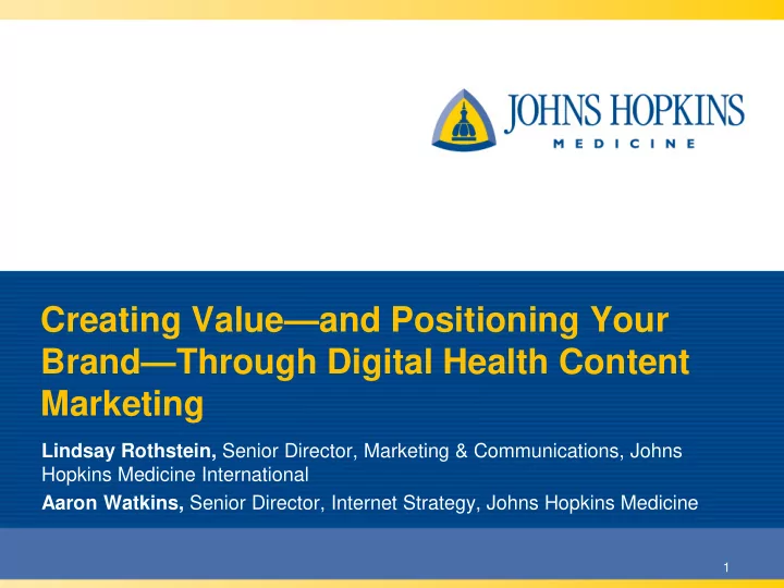 creating value and positioning your brand through digital