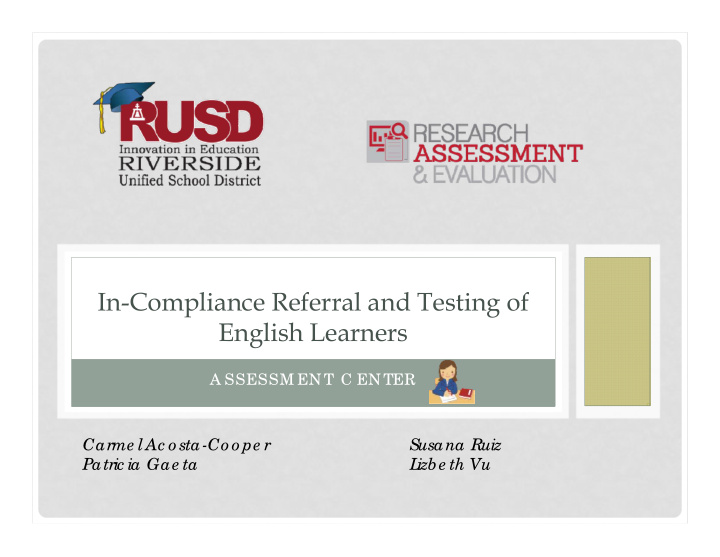 in compliance referral and testing of english learners