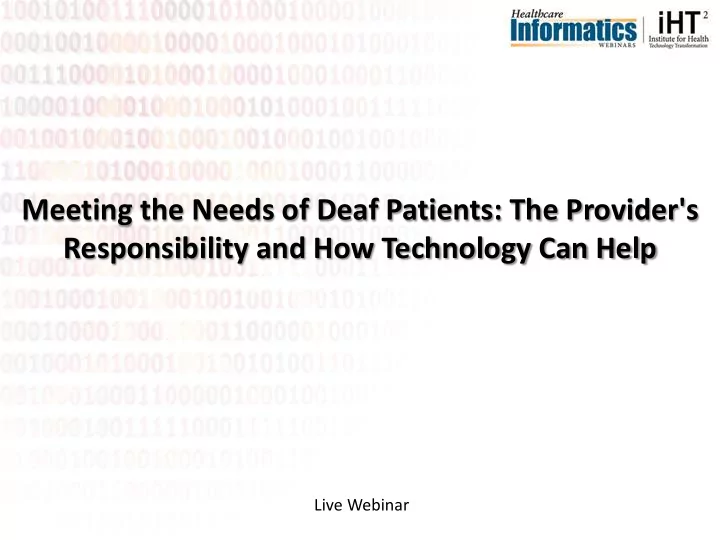 meeting the needs of deaf patients the provider s