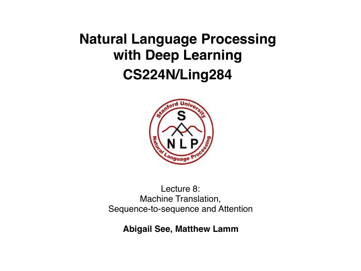 natural language processing with deep learning