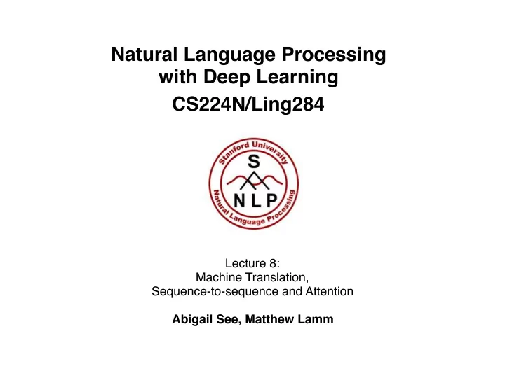 natural language processing with deep learning