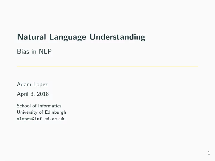 natural language understanding