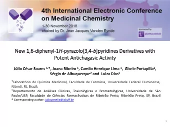 Potent Antichagasic Activ  ivity Jlio Csar Soares 1, *, Joana Ribeiro 1 , Camilo Henrique Lima